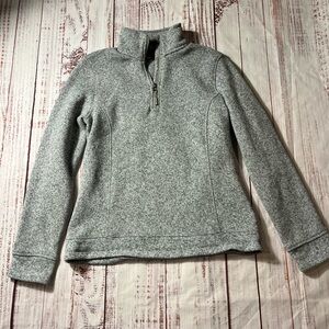 Lands' End Women's Gray Quarter-Zip Sweatshirt